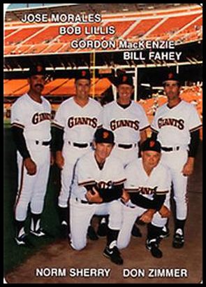 27 Giants' Coaches (Don Zimmer Bob Lillis Jose Morales Norm Sherry Bill Fahey Gordon MacKenzie)